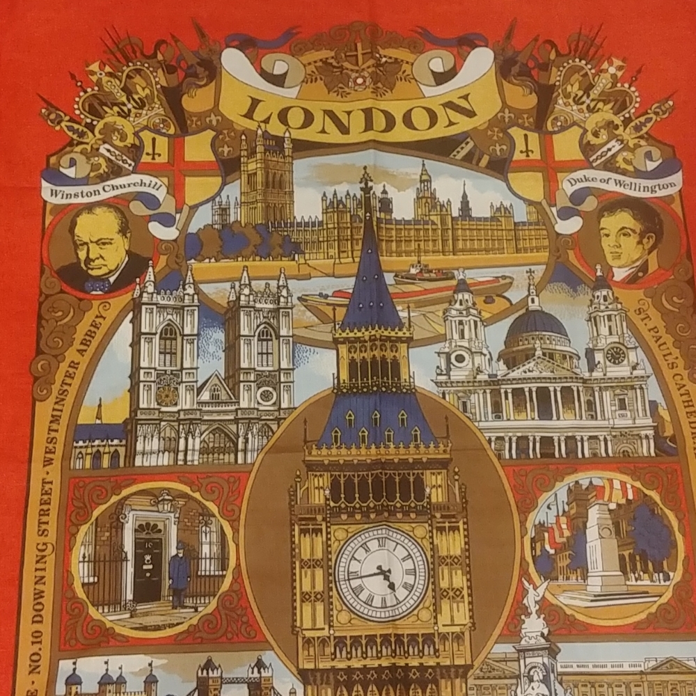 Vintage London Irish Linen Souvenir Tea Towel - Picture 4 of 4
